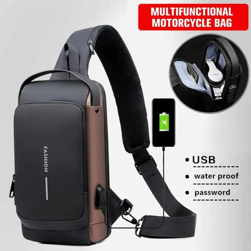 USB Charging Sport Sling Anti-theft Shoulder Bag