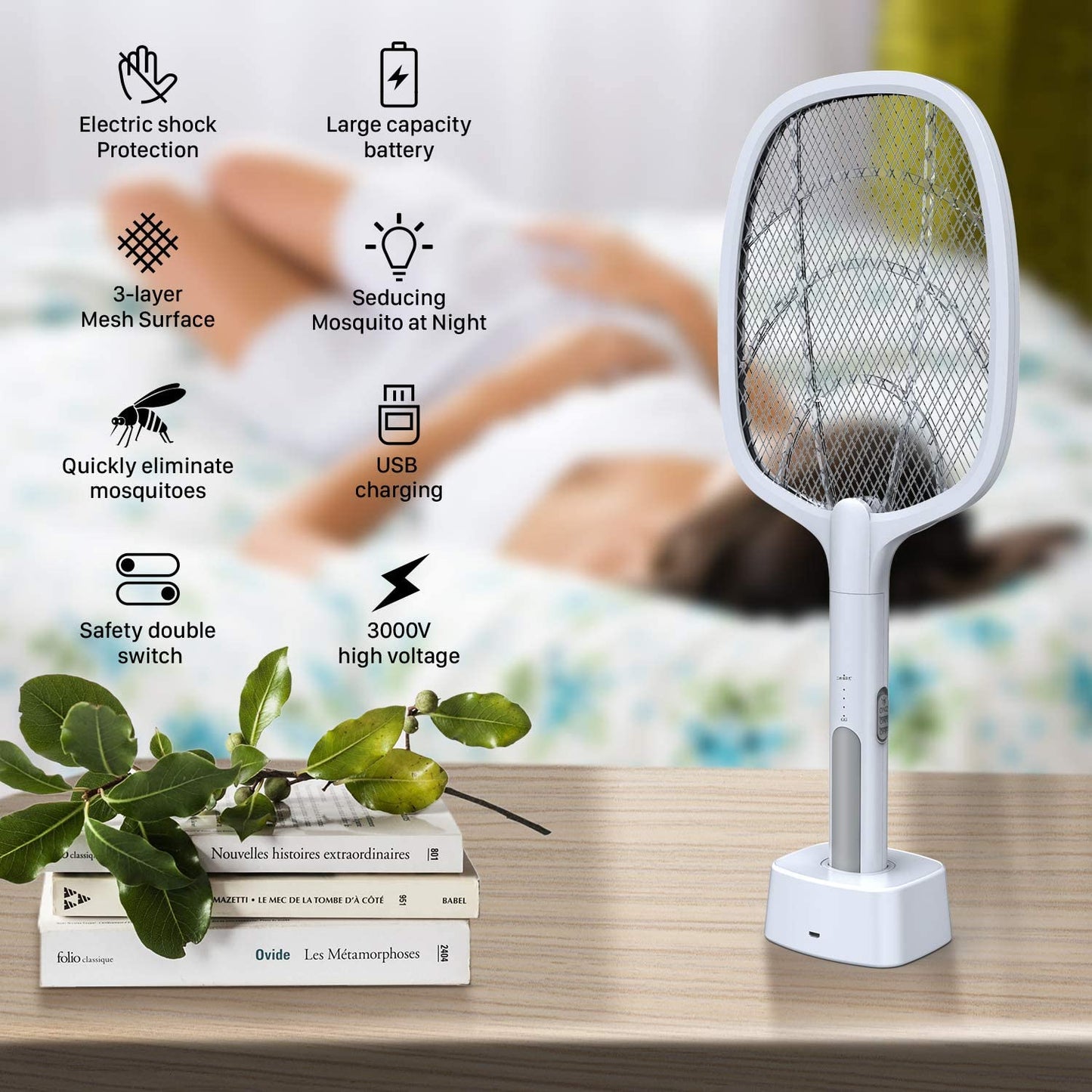 2 in 1 Rechargeable Electric Fly Swatter