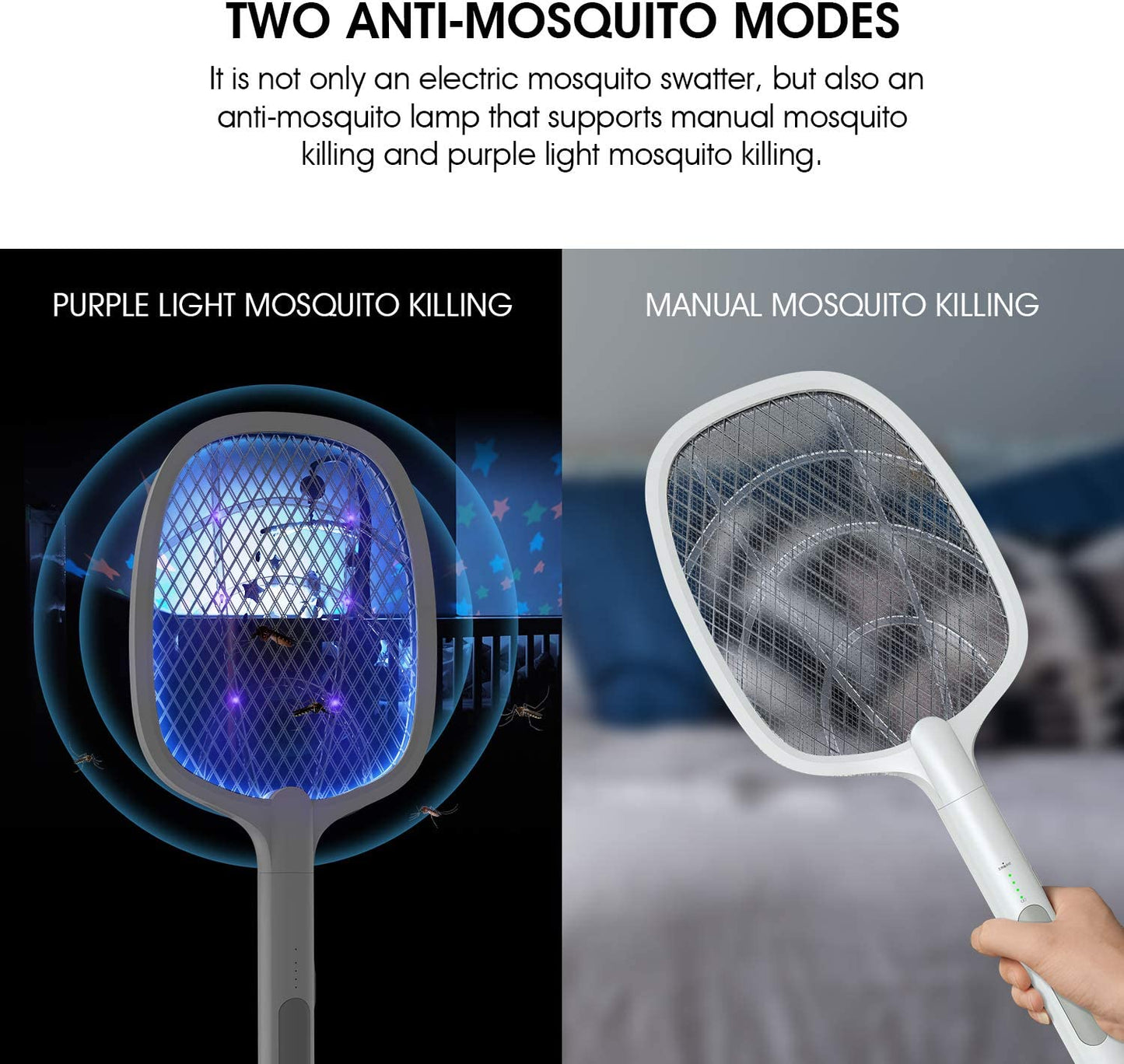 2 in 1 Rechargeable Electric Fly Swatter