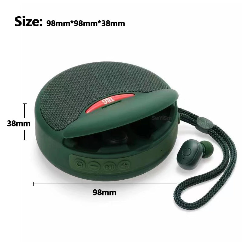 3-in-1 Portable Bluetooth Speaker Earphones